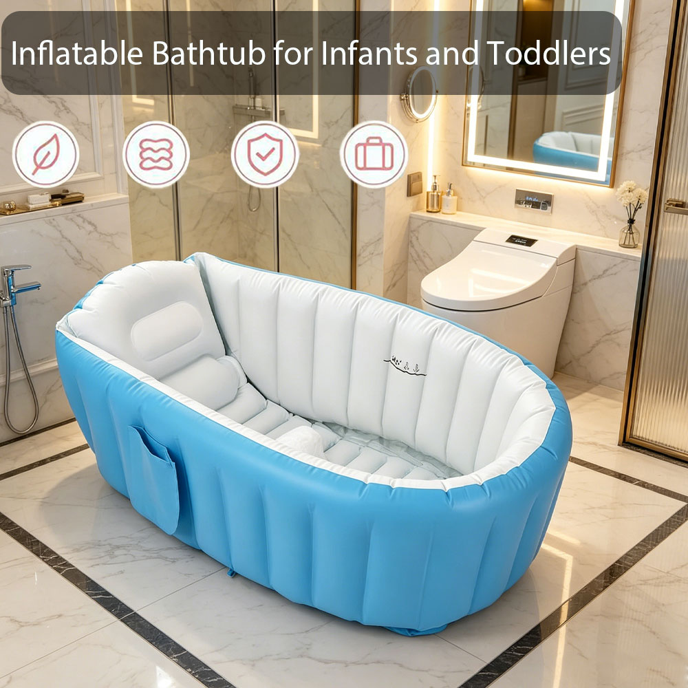 Baby Bath Tub Foldable - Bak Mandi Bayi Tiup dengan Pompa