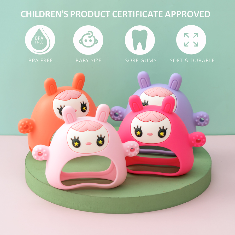 Mainan gigitan silikon anak-an - Teething Mitten Baby ulasan dan harga
